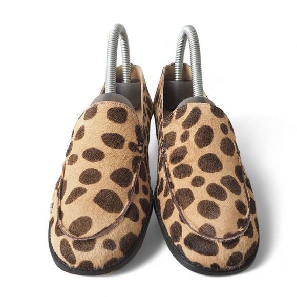 Stuart Weitzman Mocaroon Cognac Ocelot Slip-on Loafers Women's 5.5M - Picture 3 of 12